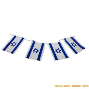 Флажная с лента флагами Израиля