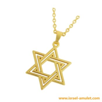 Кулон позолоченный еврейская звезда